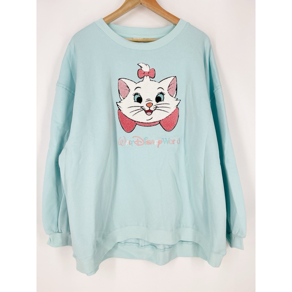 Walt Disney World Sweater Sweatshirt Sz XL Blue Marie Aristocats Pullover Parks
